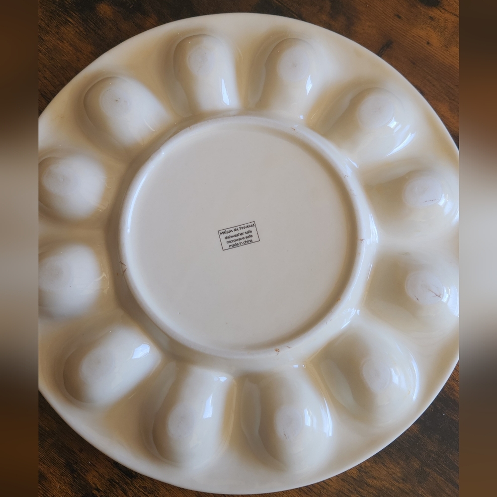 Vtg Maison Du Provence Rooster Ceramic Egg Serving Tray - Picture 3 of 10